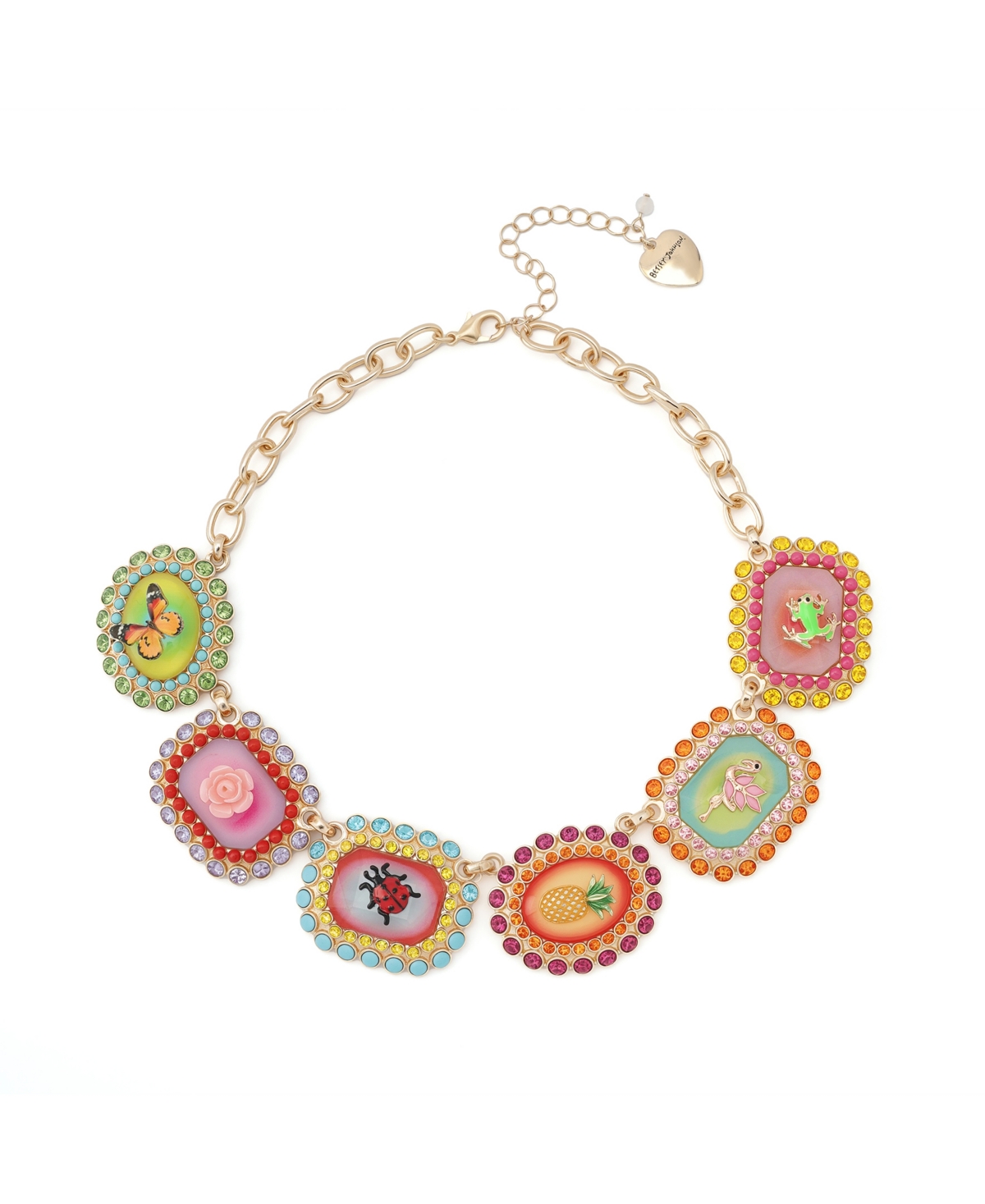 Faux Stone Backyard Stone Bib Necklace - Multi, Gold