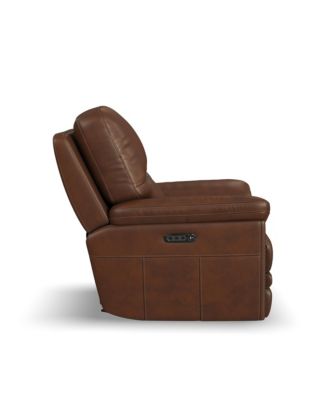 David 43" Pecan Leather Power Gliding Recliner