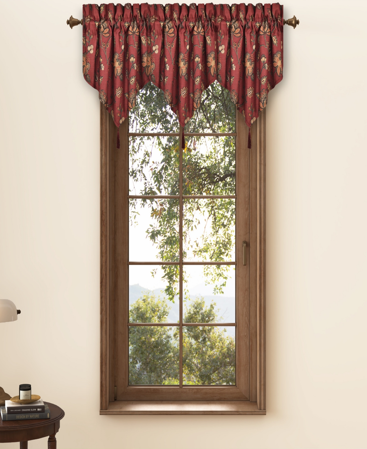 Bari Window Ascot Valance, 41" x 20" - Red