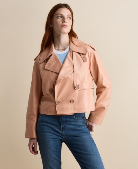 Женские куртки Furniq UK Leather Cropped Trench Style Jacket