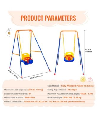 Toddler Swing Sets for Backyard Swing Set with 4 Sandbags Foldable
