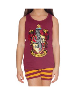 Big Girls Hogwarts All Houses Crest 2 Piece Tank Top and Short Kids' Pajama Set