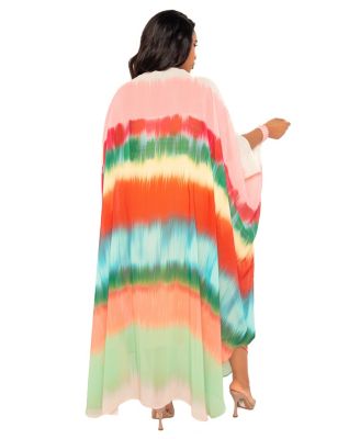 Women's Ombre Stripe Robe with Wrist Band