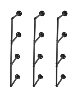 4 Tier Industrial Pipe Wall-Mount Shelf Frame 3PCS Without Planks for Custom Storage