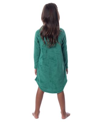 Girls Hogwarts Houses Crest Long-Sleeve Fleece Pajama Nightgown - All Houses