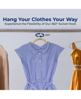 Velvet Hanger Set with 150 Non-Slip Ultra-Thin Space-Saving Hangers and 360&amp;#xB0; Swivel Hooks for Clothes and Dresses