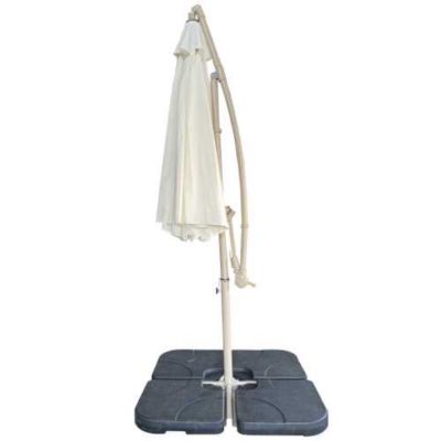 10ft Offset Patio Umbrella Cantilever Hanging Market Umbrella with Easy Tilt and Crank Beige