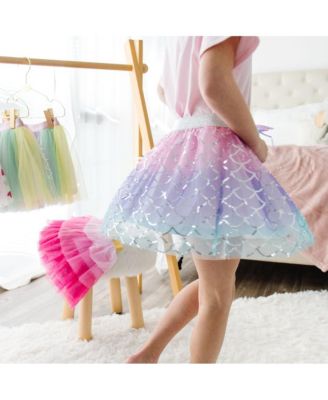 Little and Big Girls Sparkling Mermaid Tutu Skirt