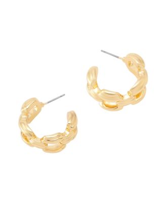 Ribbed Link Hoop Earrings