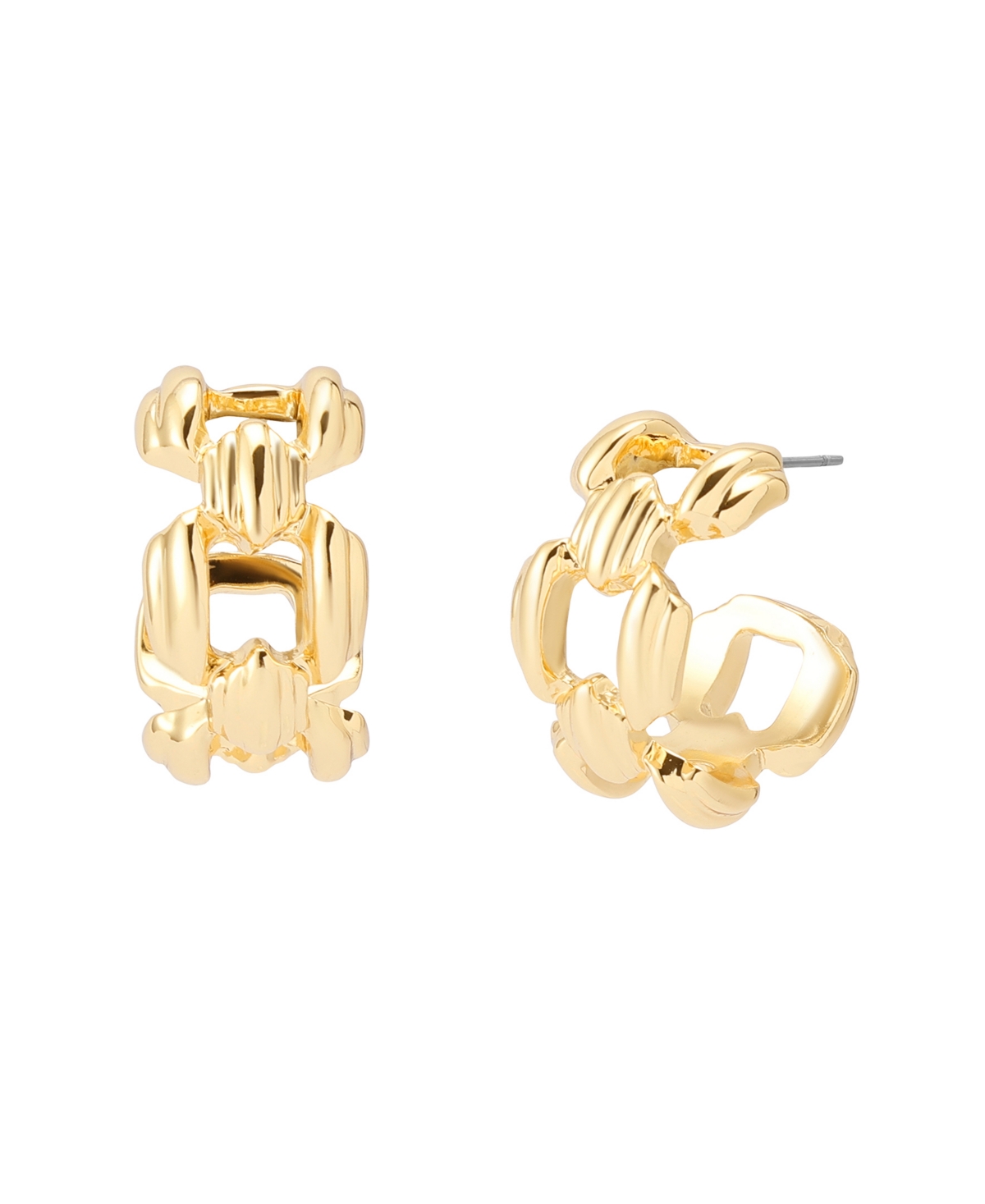 Robert Lee Morris Soho Ribbed Link Hoop Earrings