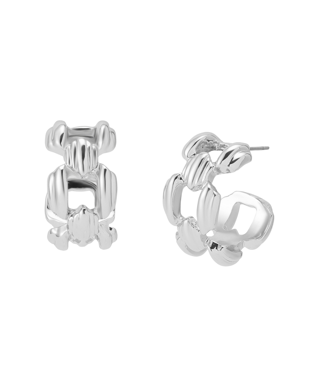 Robert Lee Morris Soho Ribbed Link Hoop Earrings