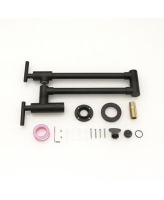 Greenspring Wall Mount Double-Handle Dual Joint Swing Arm Pot Filler Faucet