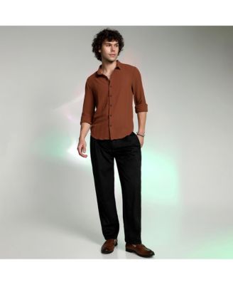 Men's Sienna Brown Woven-Lined Shirt