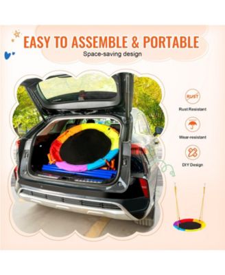 Swing Sets for Backyard Saucer Swing Seat A-Frame Metal Stand