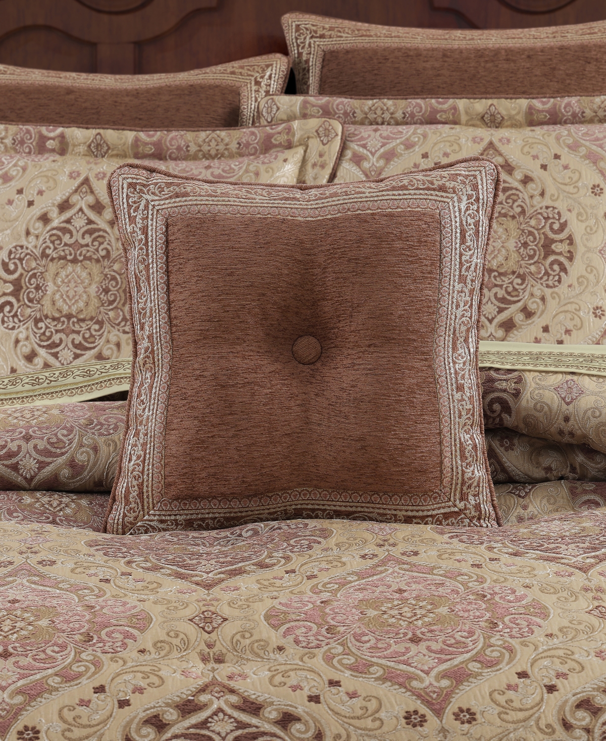 J Queen New York Weston Square Decorative Pillow, 18" X 18" In Brown