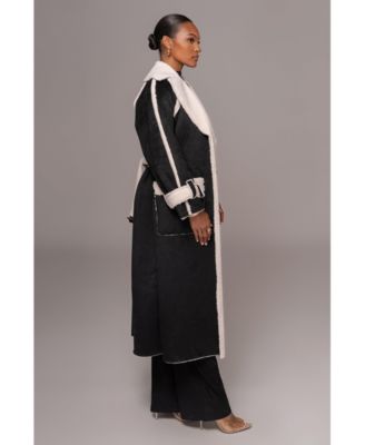 Women's Suede And Sherpa Reversible Coat