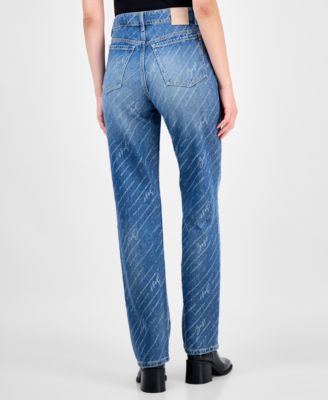 Women's Logo Straight-Leg Jeans