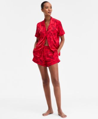 I.N.C International Concepts Women's Stretch Satin Short-Sleeve Pajama Set, Exclusively at Macy's