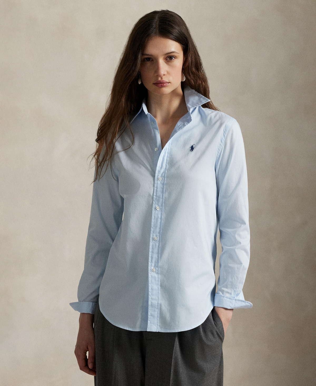 Polo Ralph Lauren Women's Classic-fit Cotton Twill Shirt In Blue