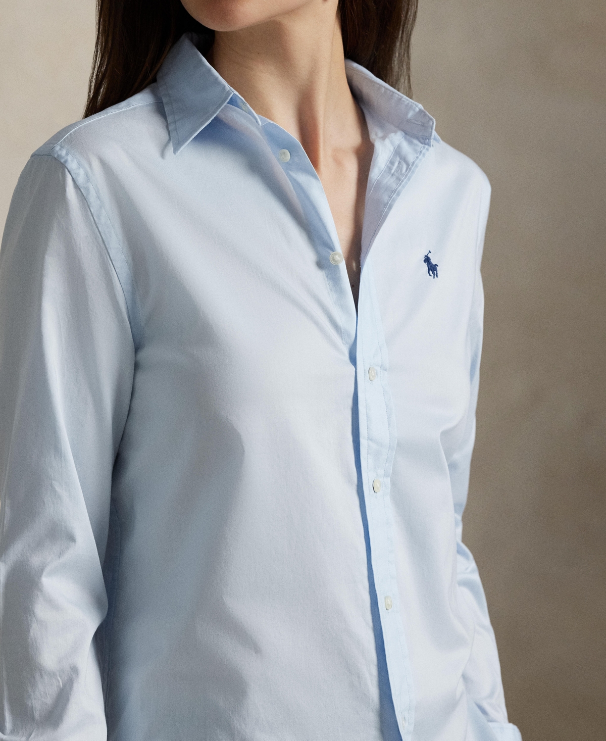 Polo Ralph Lauren Women's Classic-fit Cotton Twill Shirt In Blue