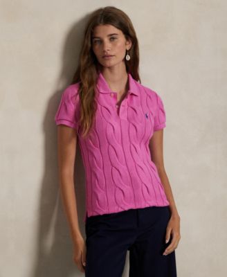 Polo Ralph Lauren - Women's Cable-Knit Cotton Polo Shirt