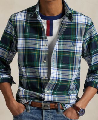 Men's Classic-Fit Plaid Oxford Shirt