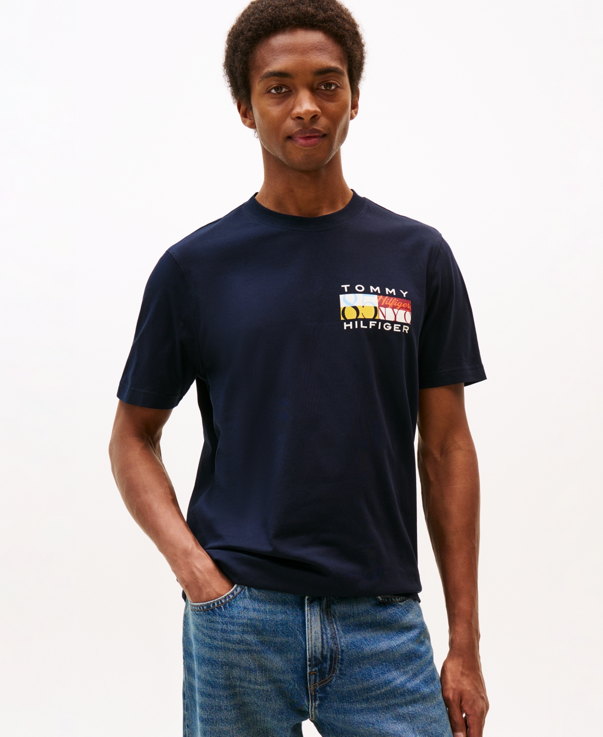 Tommy Hilfiger Men's Color Flag Graphic T-shirt In Blue