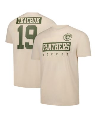 LevelWear - Men's Matthew Tkachuk Khaki Florida Panthers 2024 NHL Military Appreciation Richmond Delta Player Name Number T-Shirt