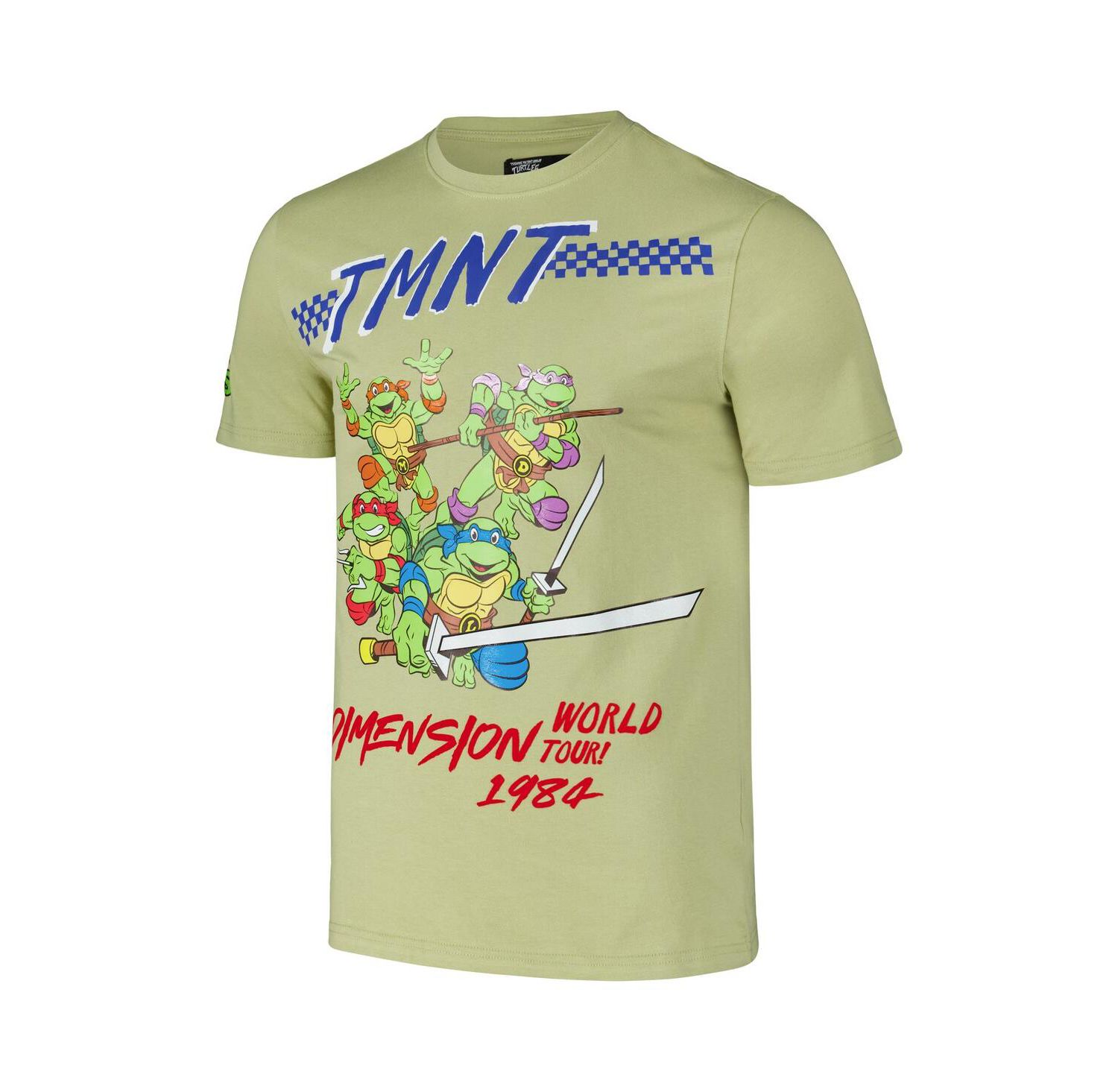 Men's Green Teenage Mutant Ninja Turtles Dimension World Tour 1984 T-Shirt