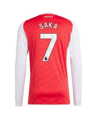 Men's Bukayo Saka Red Arsenal 2025/26 Home Replica Long Sleeve Player Jersey