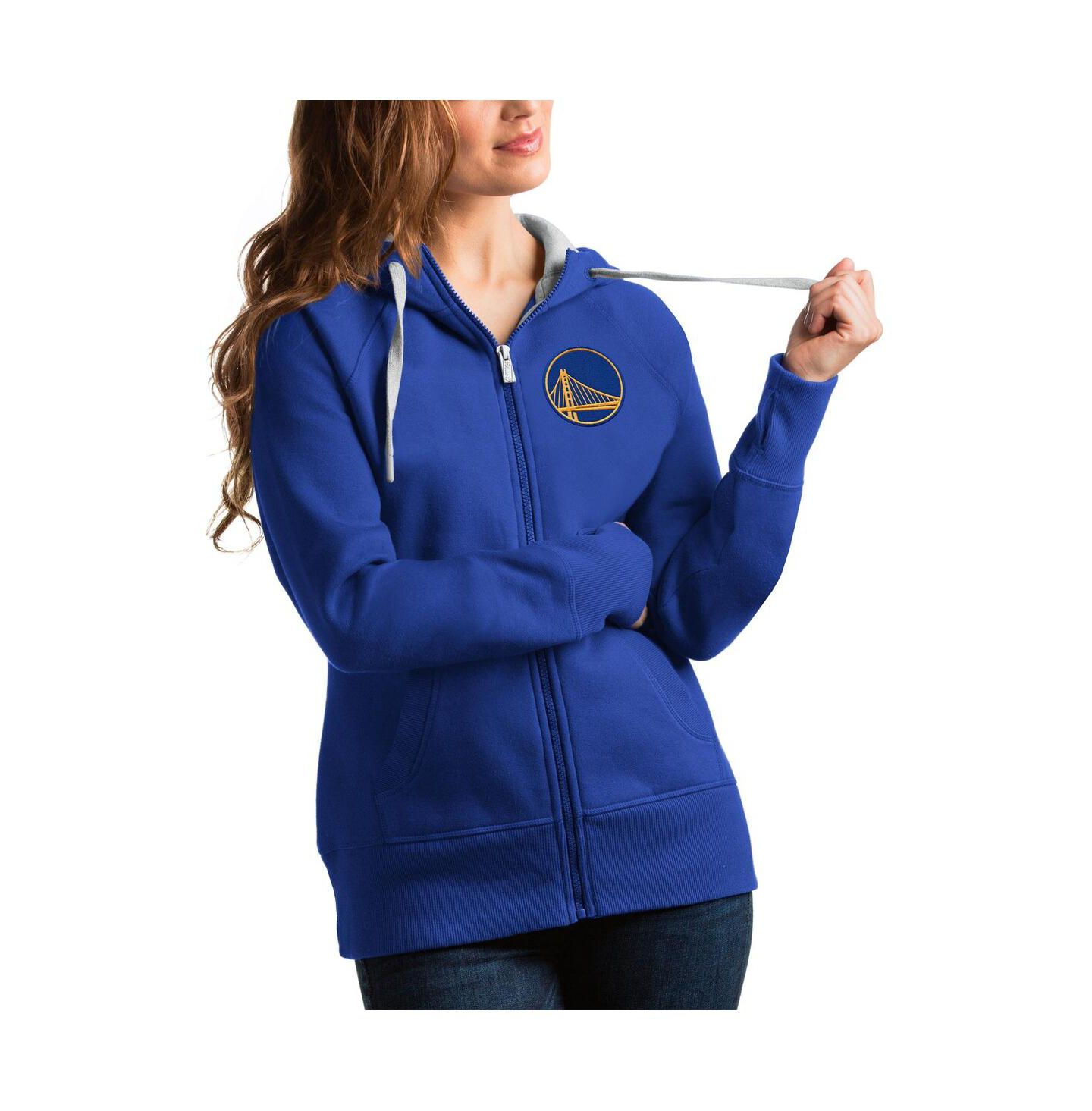 Женское худи Antigua Royal Golden State Warriors Logo Victory Full-Zip — фото 1