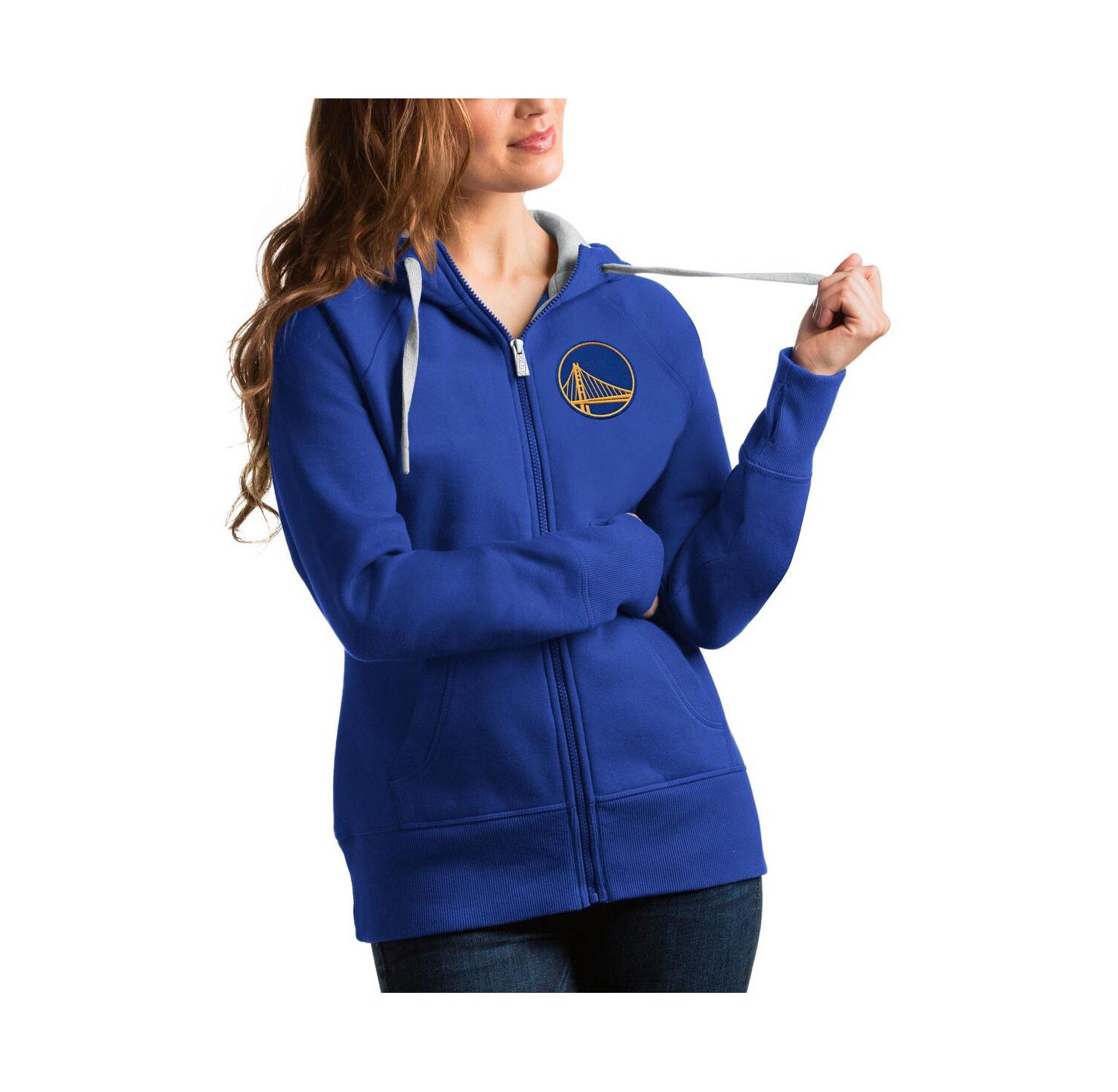 Women's Royal Golden State Warriors Logo Victory Full-Zip Hoodie