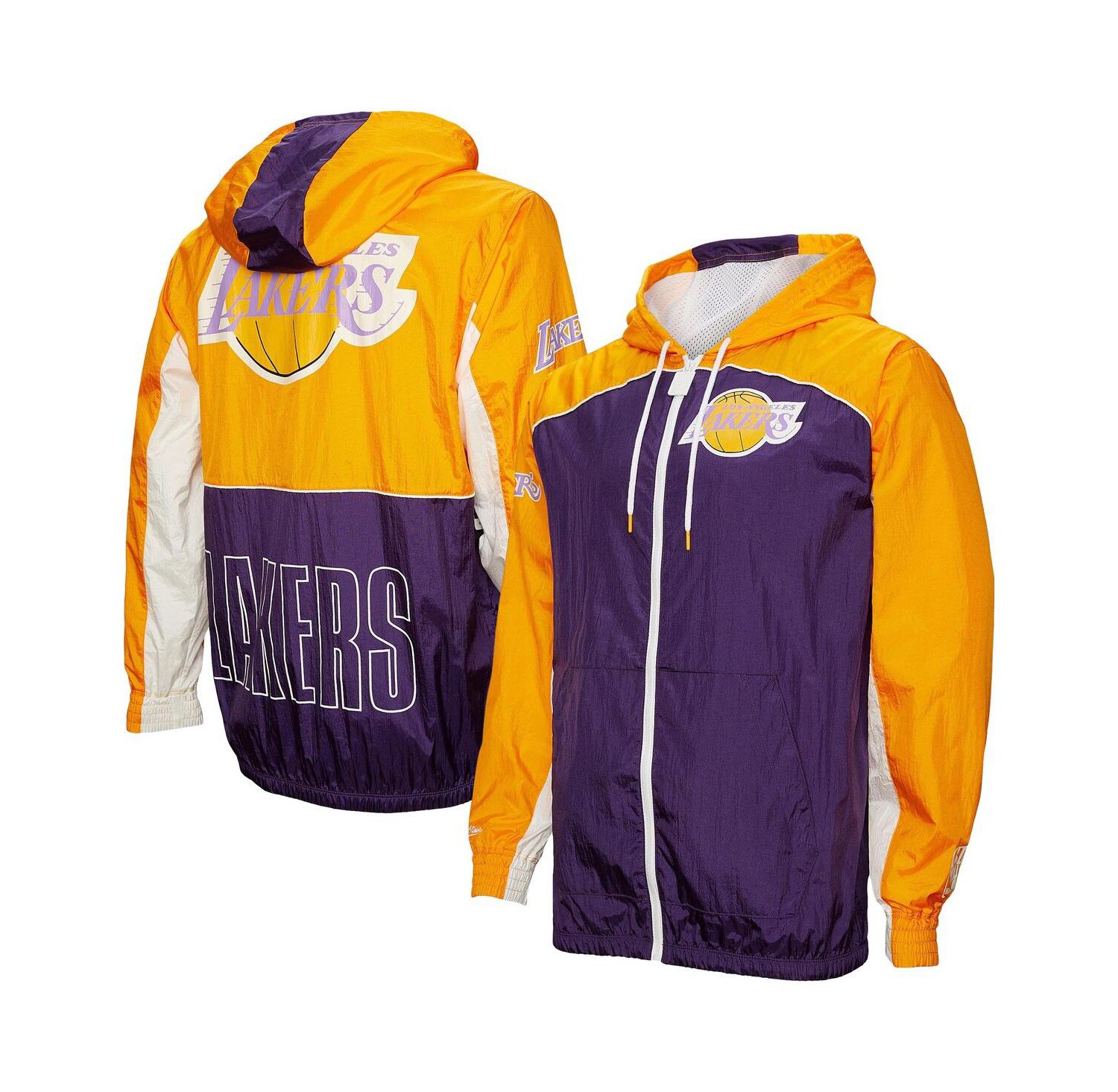 Men's Purple Los Angeles Lakers Hardwood Classics Big Shot Premium Full-Zip Windbreaker Jacket