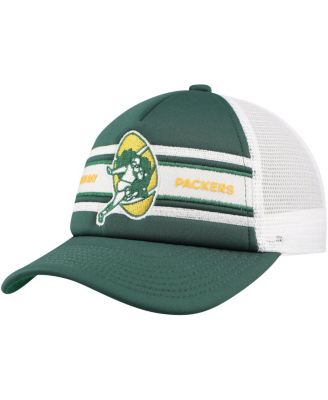 Mitchell & Ness - Big Boys and Girls Green Green Bay Packers Stripe Trucker Adjustable Hat