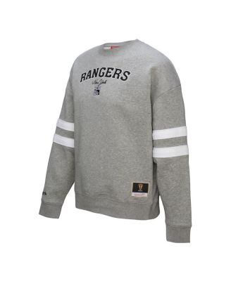 Women's Heather Gray New York Rangers Logo Lightweight Pullover Sweatshirt
