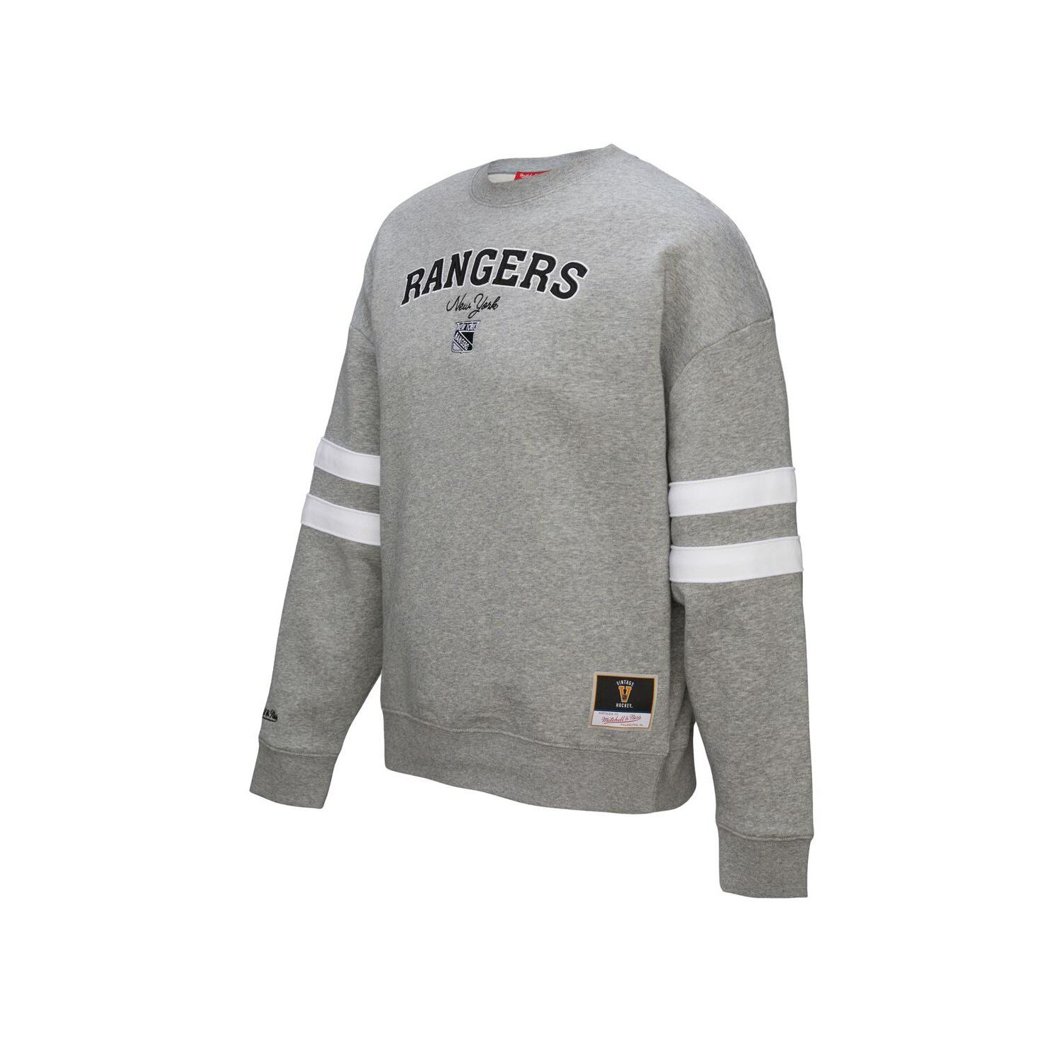 Women's Heather Gray New York Rangers Logo Lightweight Pullover Sweatshirt