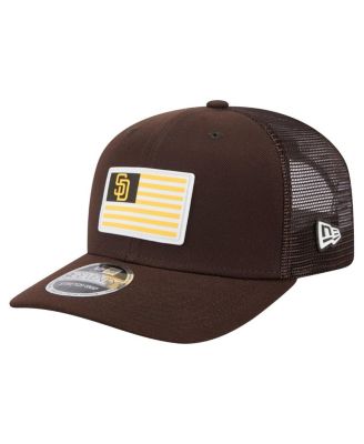 New Era - Men's Brown San Diego Padres Flag 9SEVENTY Stretch-Snap Hat