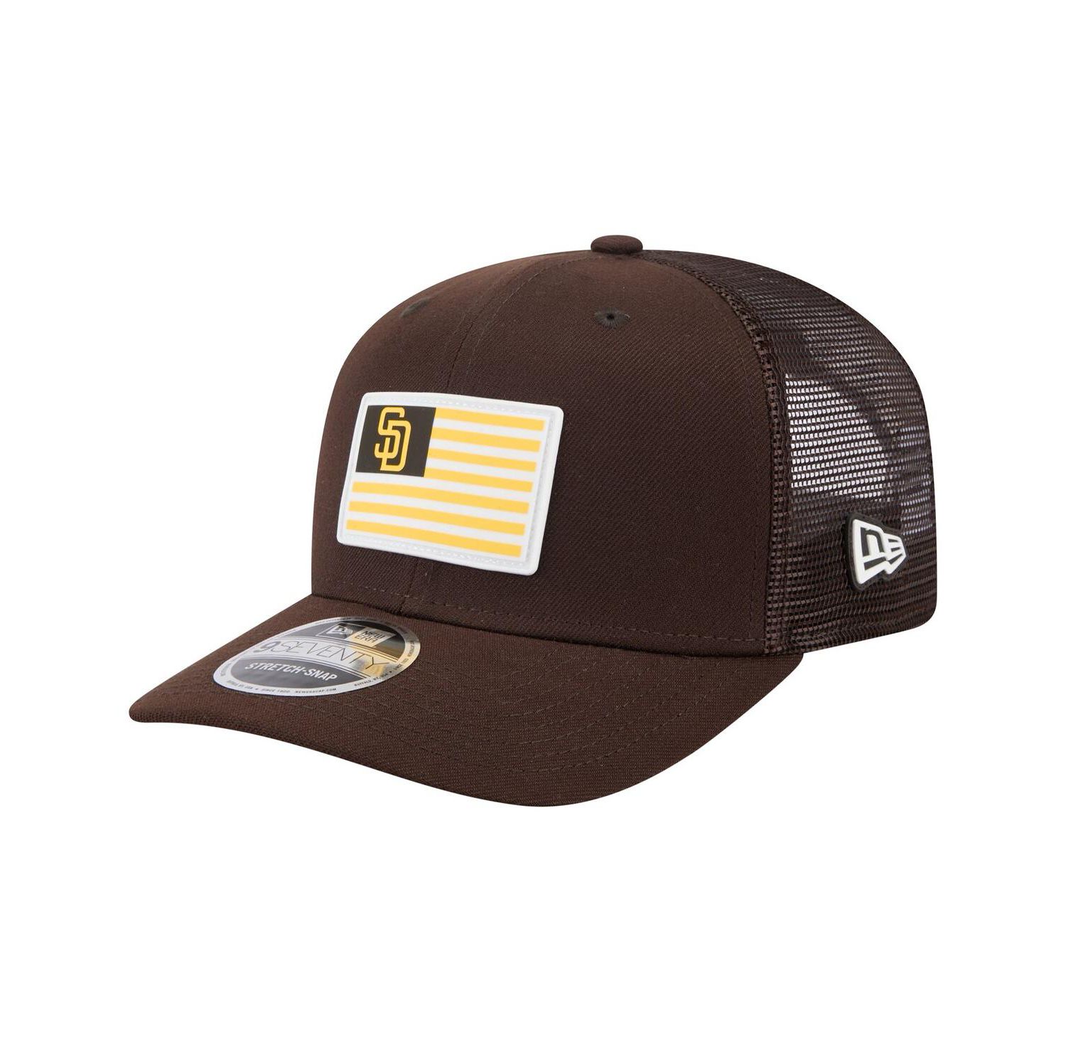 Men's Brown San Diego Padres Flag 9SEVENTY Stretch-Snap Hat