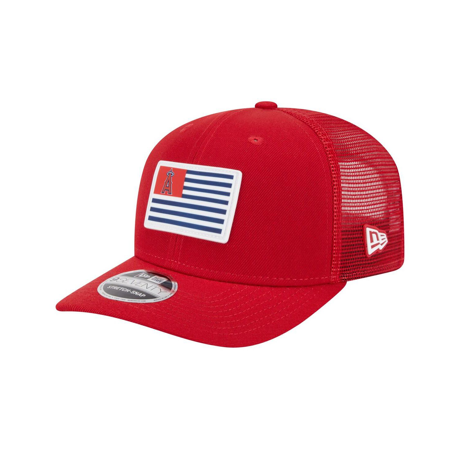 Men's Red Los Angeles Angels Flag 9SEVENTY Stretch-Snap Hat