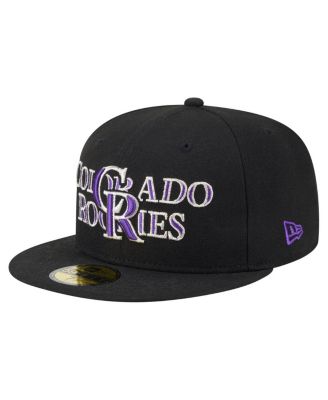 New Era - Men's Black Colorado Rockies Overlap 59FIFTY Fitted Hat
