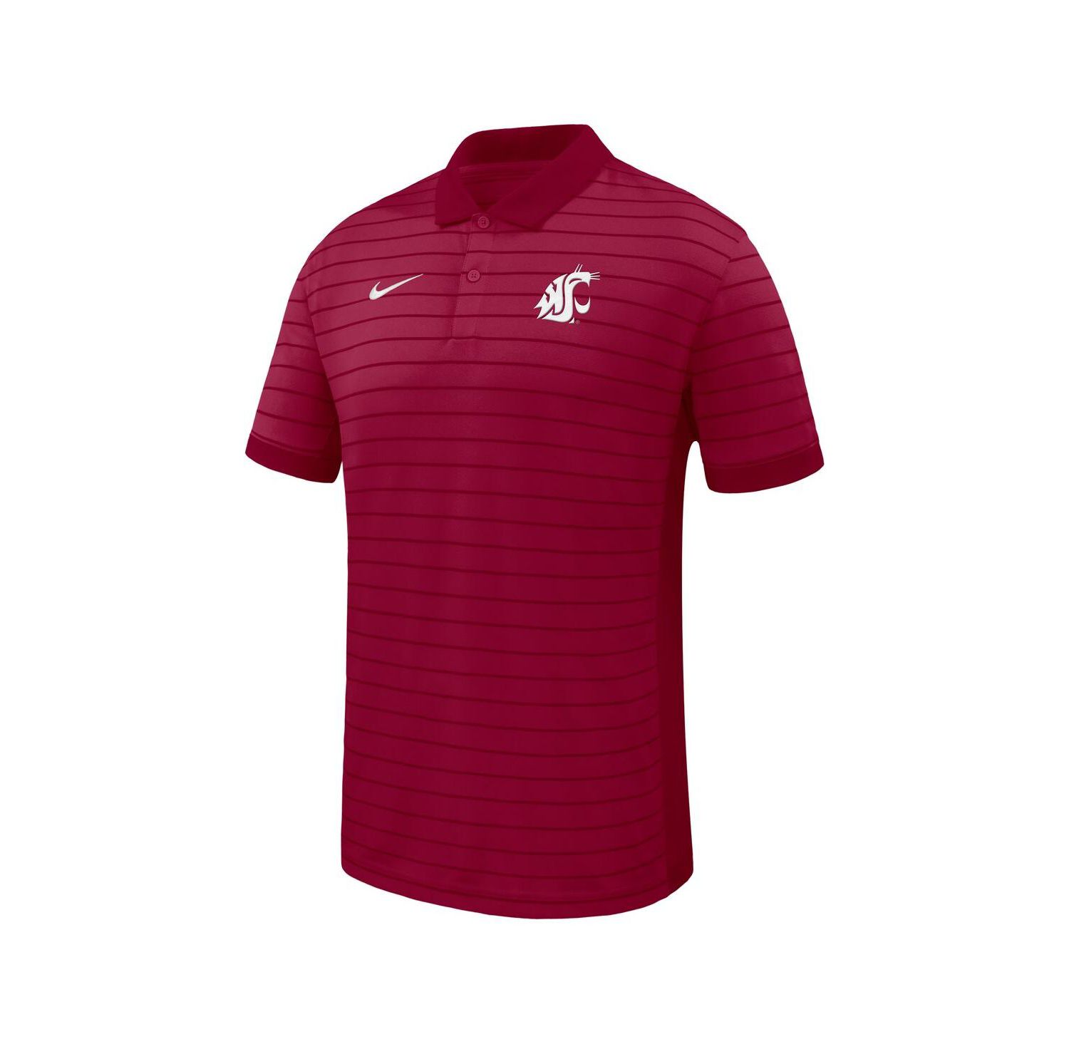 Men's Crimson Washington State Cougars 2025 Early Season Coaches Sideline Victory Stripe Performance Polo Shirt