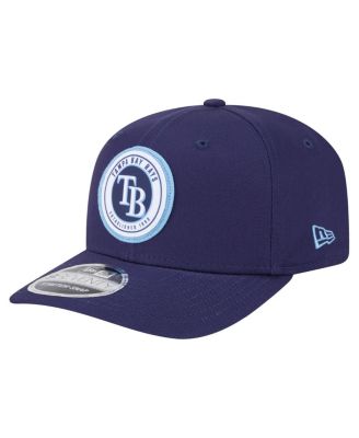 New Era - Men's Navy Tampa Bay Rays Circle Patch 9SEVENTY Stretch-Snap Hat