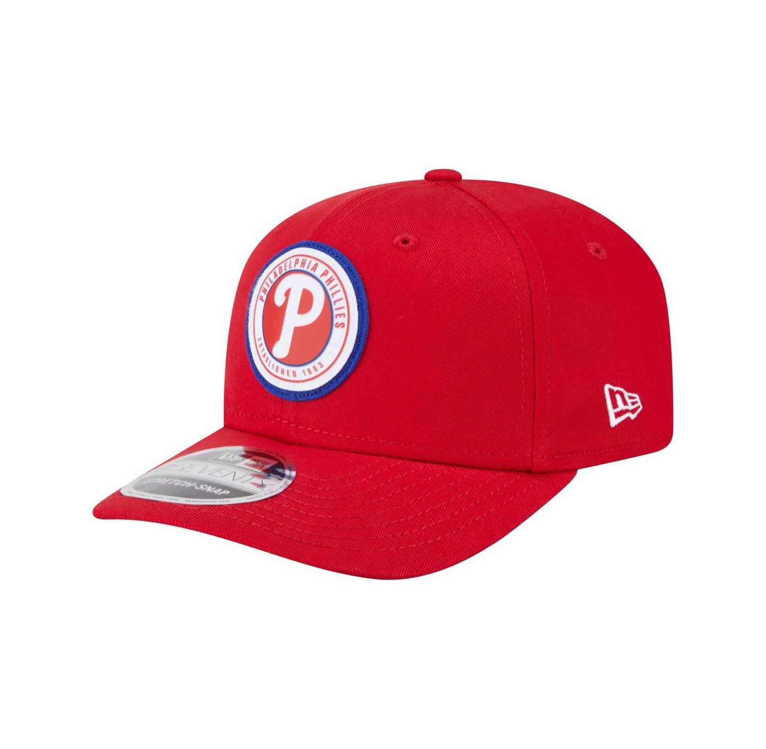 Men's Red Philadelphia Phillies Circle Patch 9SEVENTY Stretch-Snap Hat