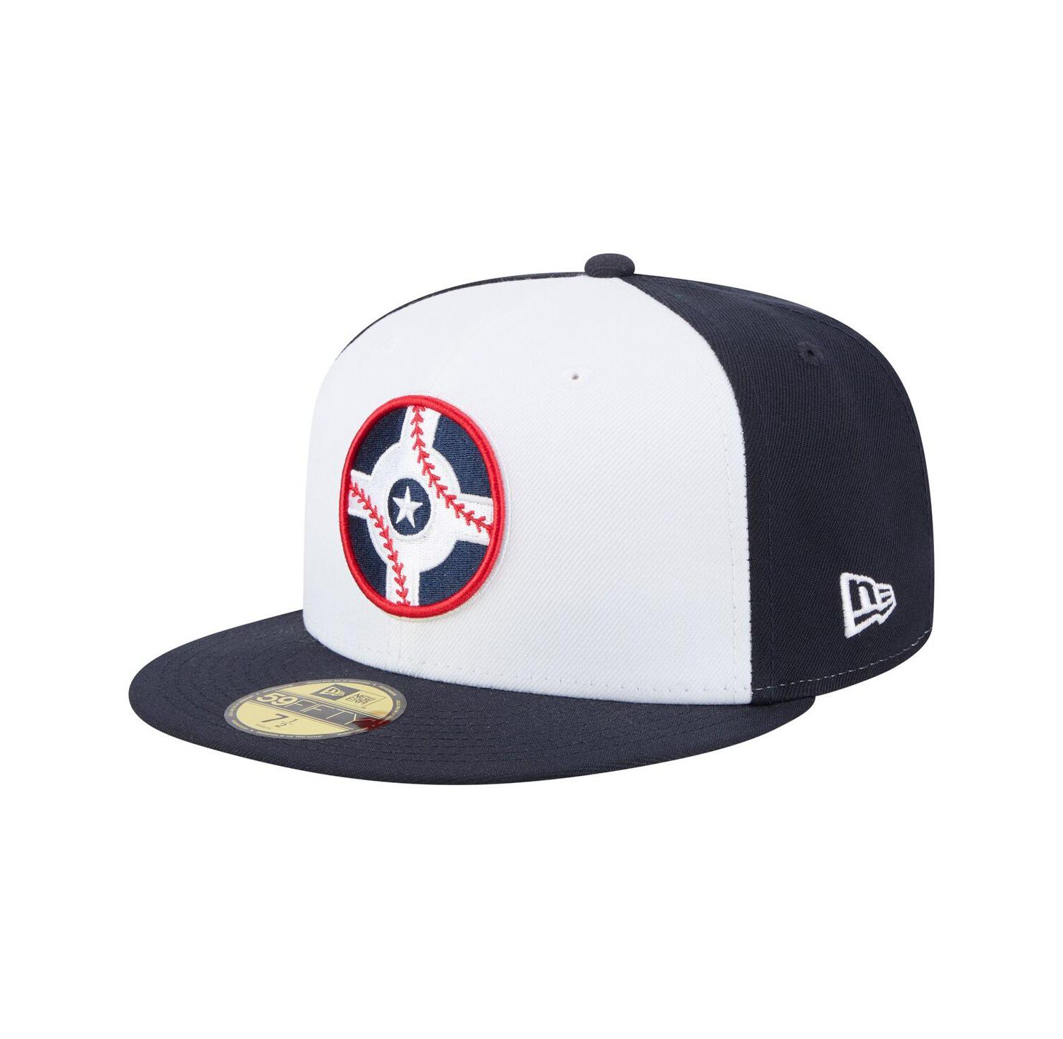 Men's White/Navy Indianapolis Indians Authentic Collection 59FIFTY Fitted Hat