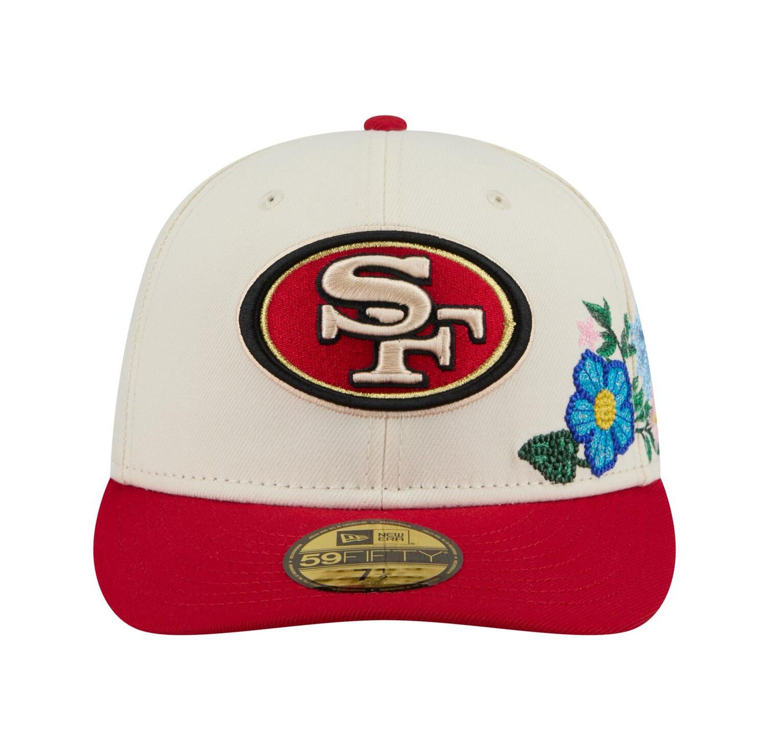 Men's Cream/Scarlet San Francisco 49ers Tonal Floral 59FIFTY Fitted Hat