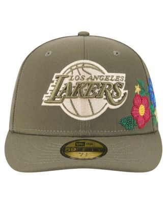 Men's Olive Los Angeles Lakers Tonal Florals 59FIFTY Fitted Hat