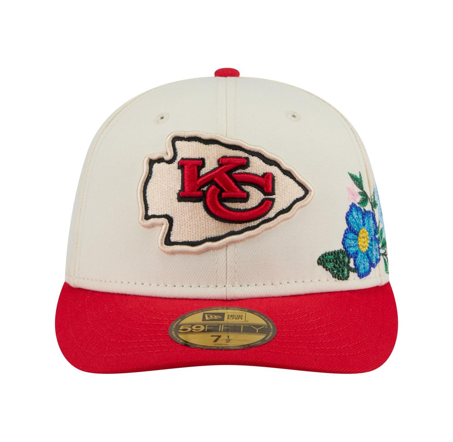 Men's Cream/Red Kansas City Chiefs Tonal Floral 59FIFTY Fitted Hat