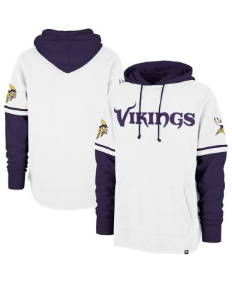 '47 Brand - Men's White Minnesota Vikings Trifecta ShortsSweatshirt Pullover Hoodie