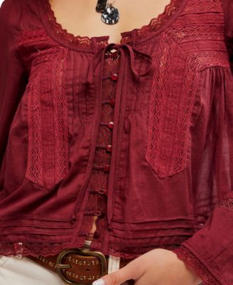 Women's Embroidered Lace Shirt