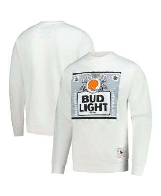 Mitchell & Ness - Men's Light White Cleveland Browns The Crest Pullover Sweatshirt